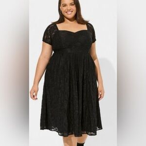 NWT Torrid Betsey Johnson Skull lace dress Black Size 1x with Pockets